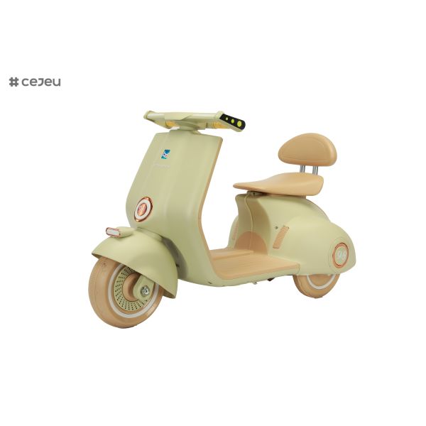 Kids Vespa Scooter, 6V Rechargeable Ride on Motorcycle USB/MP3 socket Light/Bluetooth