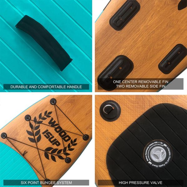 Airtight Wooden Stand Up Paddle Board for Water Sports Area