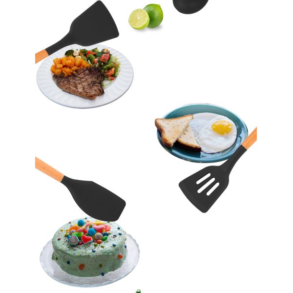 Restaurant Kitchen Accessories 11-Piece Non-Stick Utensil Set with Silicone Spatula