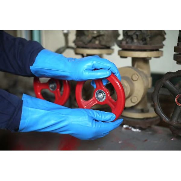 Waterproof Blue Nitrile Glove Xl 18Mil Chemical Resistant Gloves Nitrile