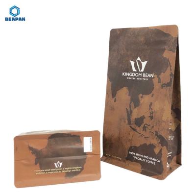 O logotipo imprimiu o malote do café da parte inferior 120um lisa com válvula