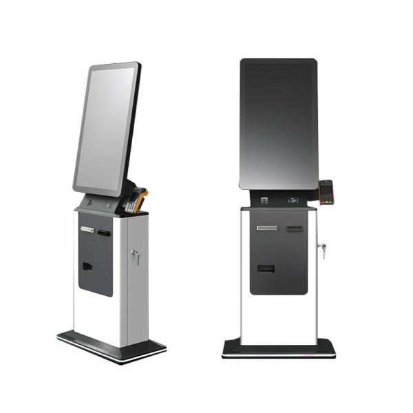Android 27 32 Inch Smart Touch Screen Airport Check in Kiosk Floor Standing Self Service Payment ID Passport Reader SDK Function