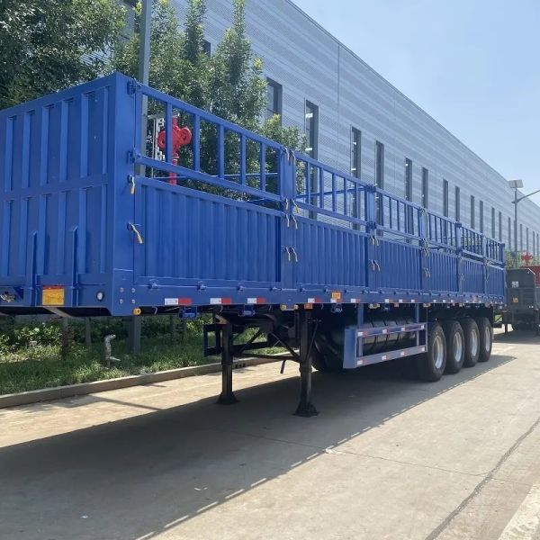 2 Axle 3axle 40 60 Tons Side Wall Fence Cargo Semi Trailer with Tire Number 8.12.16