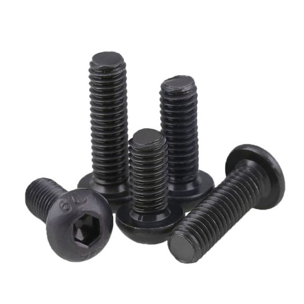 Hexagon Socket Button Head Screws ISO7380 Alloy Steel High Grade 10.9 12.9 Level Half Round Head Allen Bolt Black Oxide