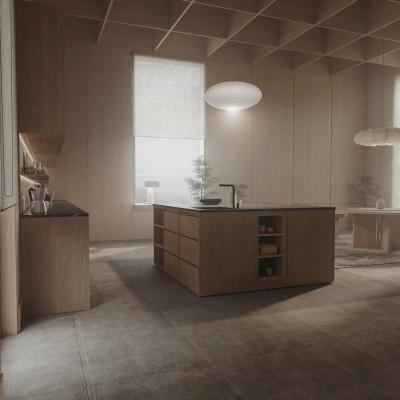 Fabricant de style moderne Ensemble complet Designs complets Armoires de cuisine en bois minimaliste