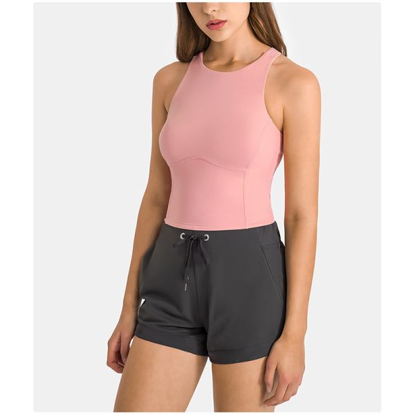 Hot Sale Criss Back Padded Strappy Sports Bras Women Tank Top Active Stretch