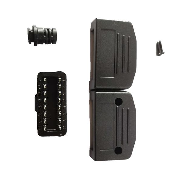 Practical Car Scanner Adapter , Black OBD2 Male Head With Half Moon Housing