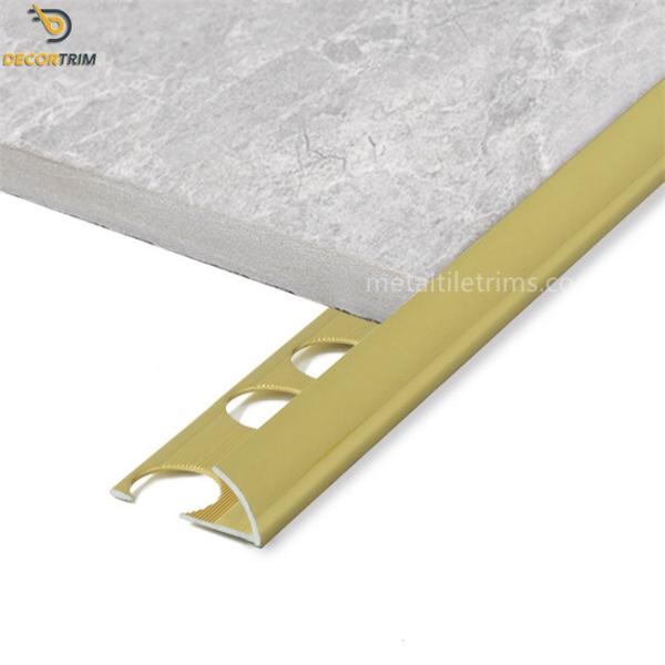 Aluminium 6063 T5 Curved Tile Edge Trim Accessory Of Tile Trim 9.8mm