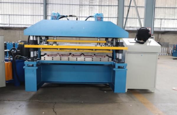 Rolo da telha de telhado do trapézio 840 do PL que forma o sistema hidráulico do controle do Plc da máquina