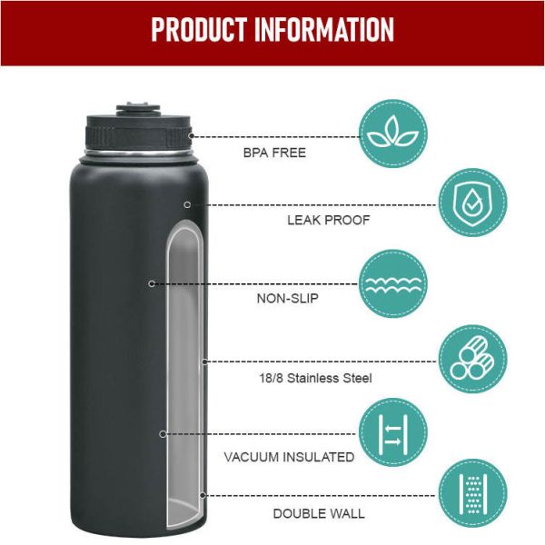 Custom Logo Vacuum Insulated Bottles 12oz 16oz 18oz 22oz 25oz 32oz 40oz