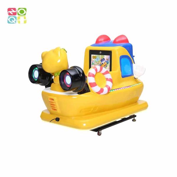 Amusement Rescue Boat Kiddie Ride 1 Seat With 15 Inch Screen