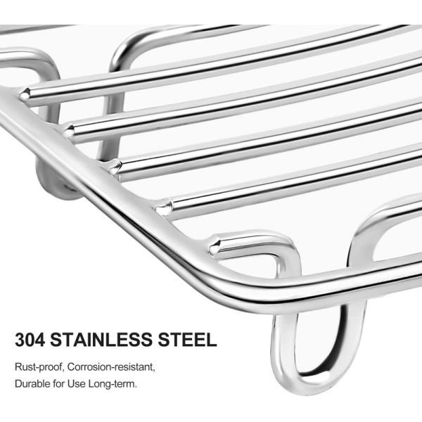 Stainless Steel Rust Proof Self Draining Bar Soap Dish Holder for Shower Bathroom