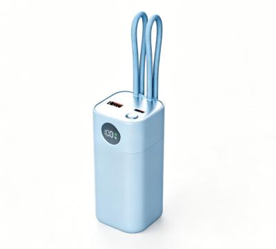 20000mAh 65W Fast Charging Power Bank with Built-in Cables, Portable External Battery for Laptop Phone