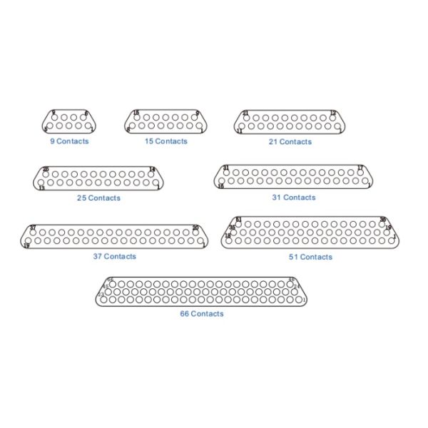 Micro Rectangle MDM D Sub 9 Pins Connector Hermetic Sockets