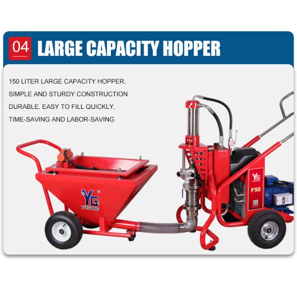 Hydraulic Gasoline Cement Mortar Spray Machine 14HP Fireproofing Spray Machine