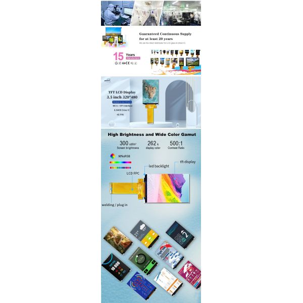 Polcd 3.5 Inch QVGA LCD Display Featured 320x480 Resolution MCU SPI Interface Touch Panel 3.5