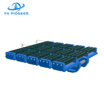 Cadeia de topo de mesa de rolos Sideflex de alta capacidade em POM verde escuro para dobra lateral robusta