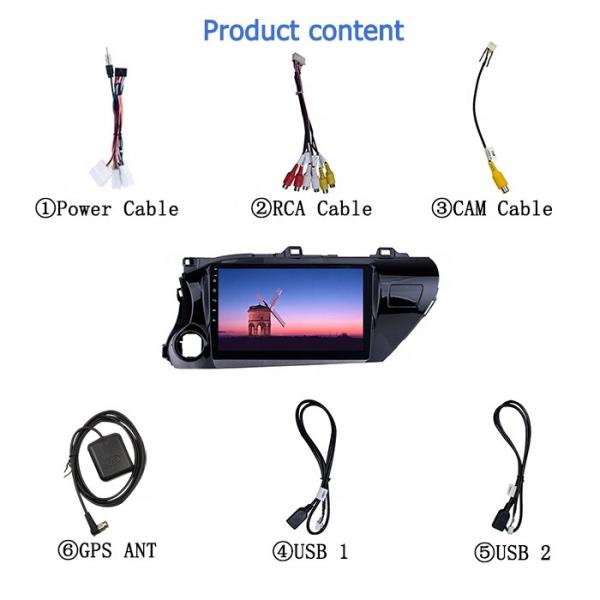 Fornecimento de fábrica 10 polegadas 2din Android 10 Sistema Capacitivo tela Full Touch Screen Rádio de carro Para Toyota Hilux 2016-2018 Ca