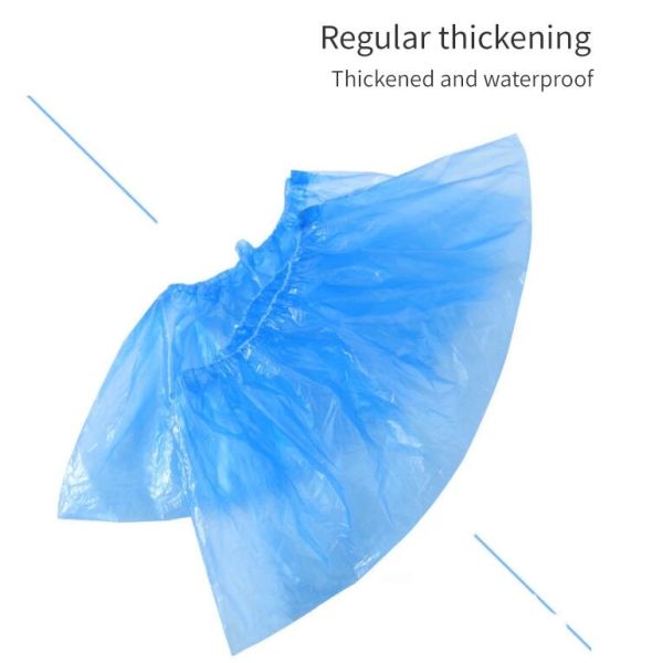 PE CPE Plastic Disposable Shoe Covers Footwear Smooth Surface 39X15cm