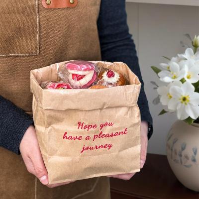 Oil Proof Kraft Bakery Bags Waterproof Kraft Bread Bags Customized