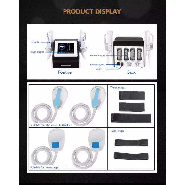 Черная уменьшая мышца машины 3000W Ems красоты строит тело  контуря двойные ручки