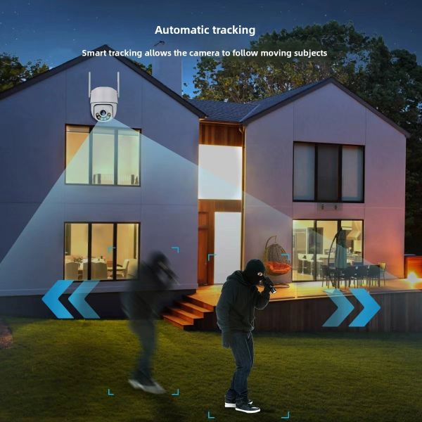 Tuya 4MP CCTV Auto Tracking PTZ Camera H.265X For Outdoor Security