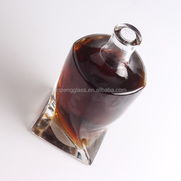 Whisky Sealing Type Cork 750ml/1000ml Transparent Glass Bottle for Champagne