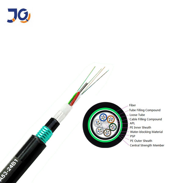 12 24 48 96 144 Core Double Sheath Double Armored Fiber Optic Cable For Underground Installation