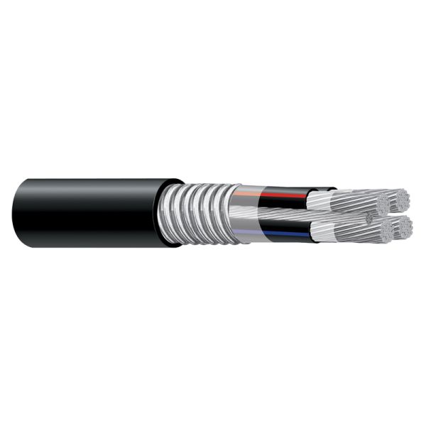 4 / C AL 600V XLPE PVC Power Cable , XHHW - 2 AIA Type MC Electrical Cable
