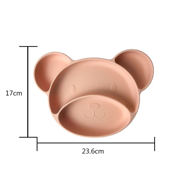 Baby Feeding Bpa Free Silicone Suction Plate Hot Selling Customized Bear Shape