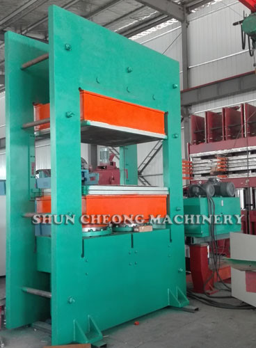 Hydraulic Rubber Vulcanizing Press Machine with Automatic Pull-Push Device PLC Control and Customizable Plate Size