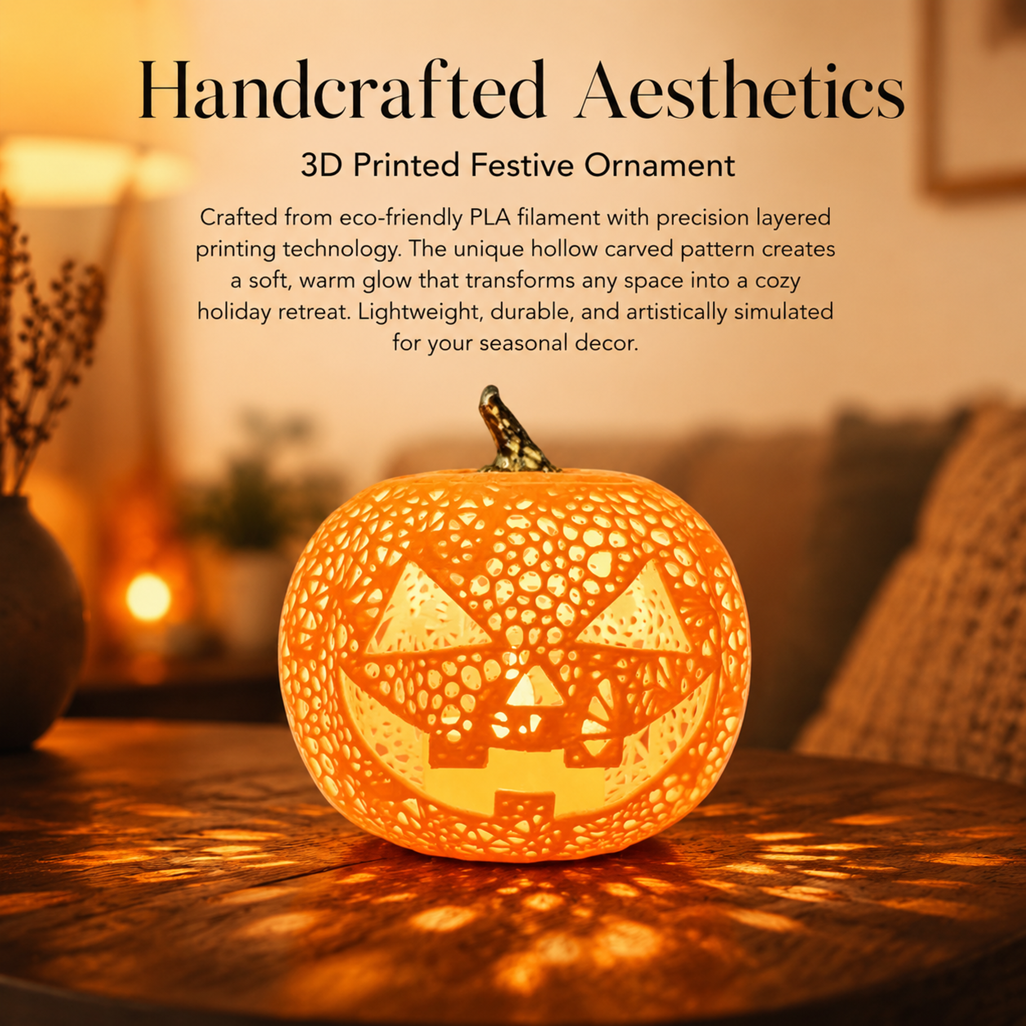 FDM Molded Christmas Ornament 3d Print Hollow Carved Halloween Pumpkin Decorations
