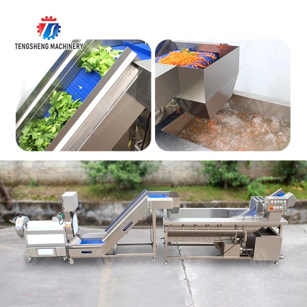 Double head cutting-hoisting-vortex washing production line Fruit Vegetable FOOD processing production Machine