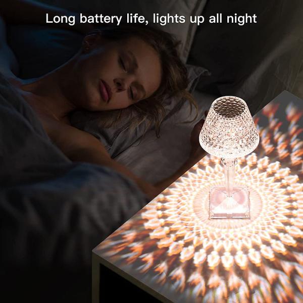 Rechargeable Wineglass Diamond Crystal Table Lamp For Home Office
