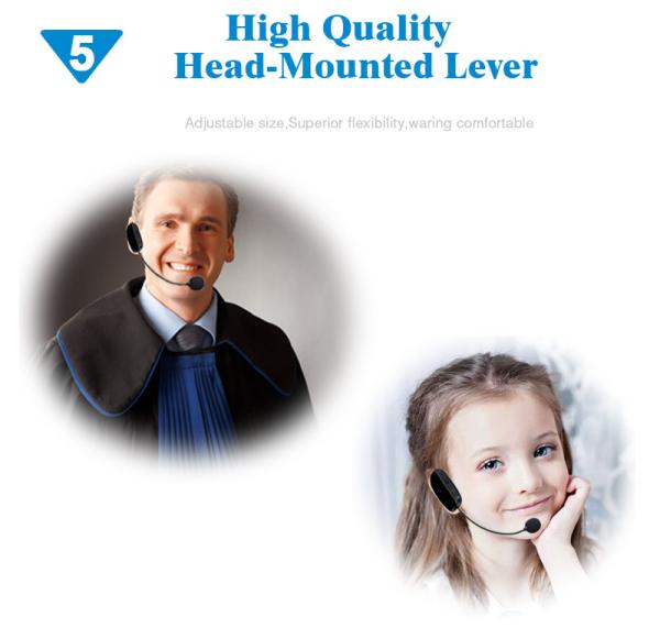 Handheld Headset 2 in 1 2.4G Wireless Microphone Speech Headset Megaphone Mic for Loudspeaker Teach Meeting Tour Guide