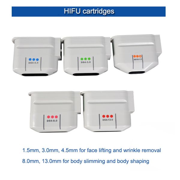 2 в 1 портативном аппарате красоты HIFU для похудения тела 5 картриджей