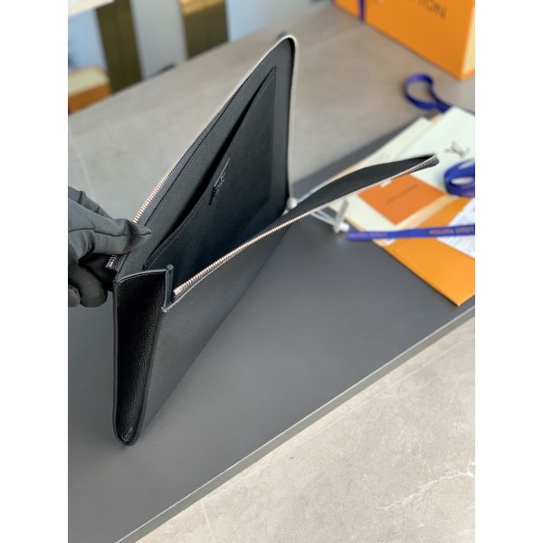 Designer Louis Vuitton Pochette Jour GM Cuir Taurillon Leather In Black Noir Purses