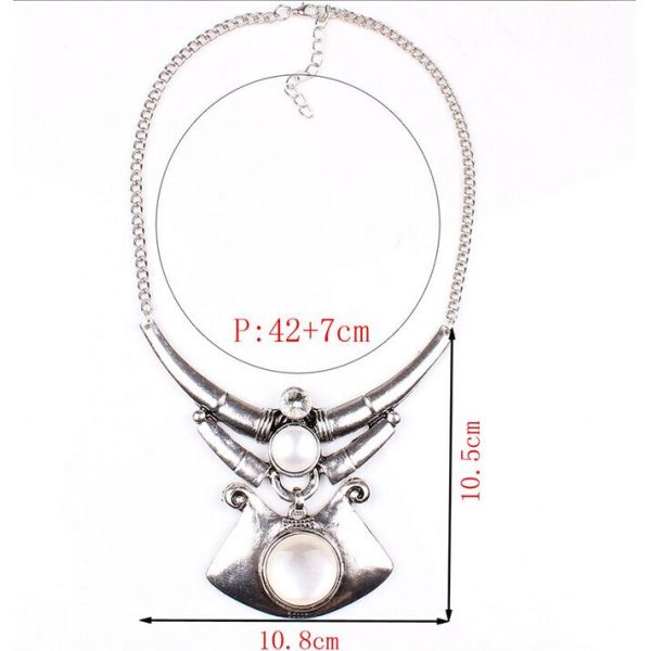 Bohemian ethnic style jewelry inlaid opal necklace strange retro accessories wholesale