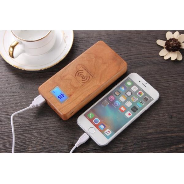 12000mAh Wood Qi Charger / Cordless Charger for Xiaomi / iPhone / Samung