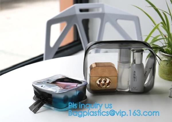 Personalized foldable clutch bag for women geometric pattern pvc makeup cosmetic bag, Makeup Cosmetic Organizer Travel B
