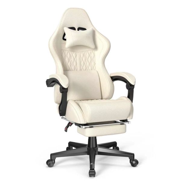 Modern Design Gaming Chair with Vintage PU Leather and Massage 19D x 27W x 50H