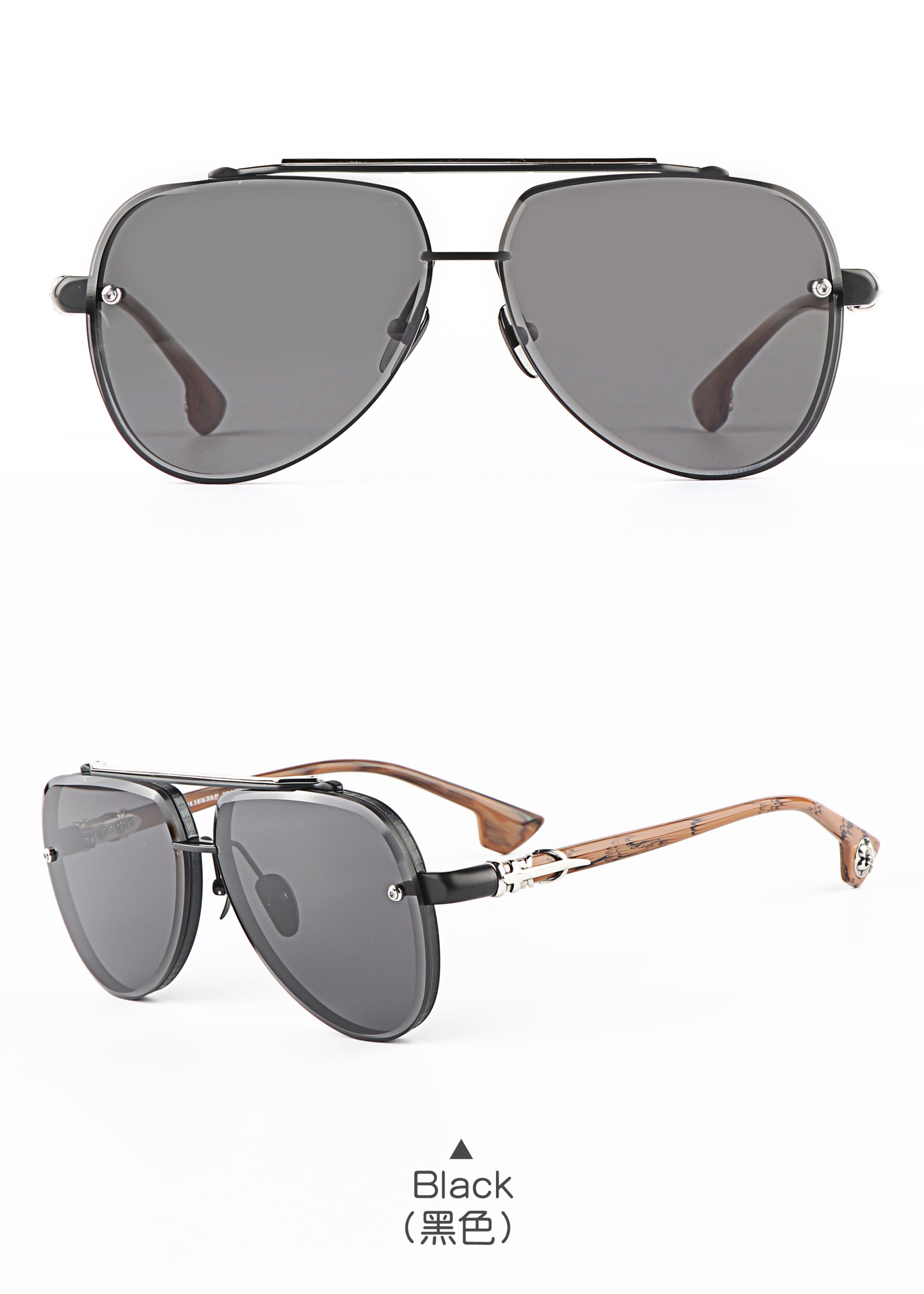 Popular Mens pilot Wooden Side Frames Oversized Men Women Beach Travel Uv Protection Customizable Sunglasses China Wholesaler