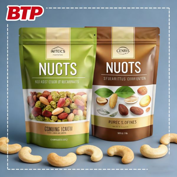 Custom Printed Durable Food-Grade Side Gusset bag Nut Heat Moistureproof Resealable for Mixed Single Nuts Retail Holiday Gifting