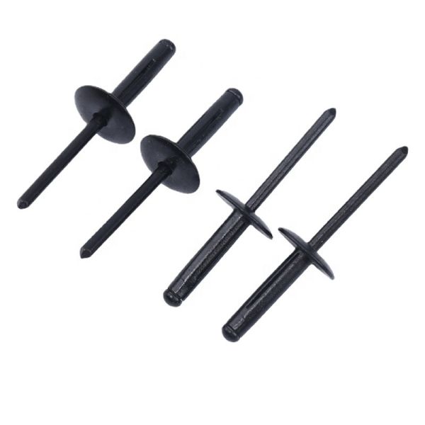 Customized Black Pop Rivet Flat Domed Head Aluminium And Stainless Steel Material