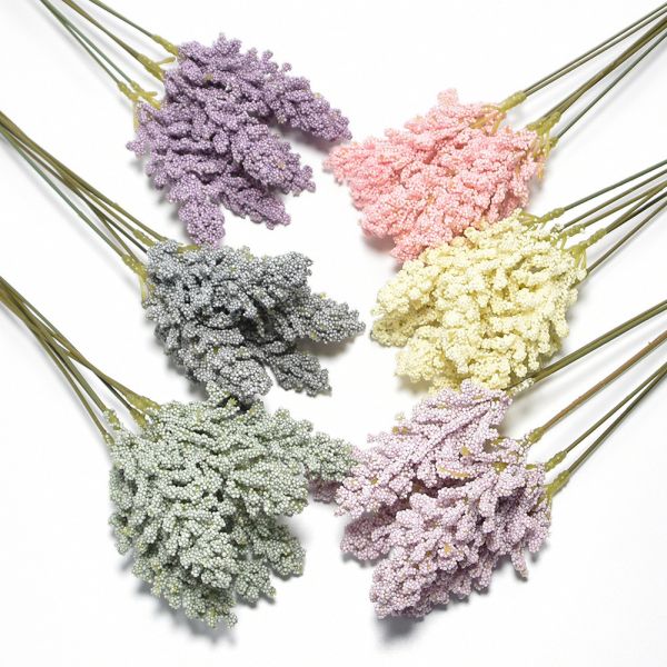 Minimalist Faux Wheat Bouquet Realistic Fake Flowers 5x30cm Plastic