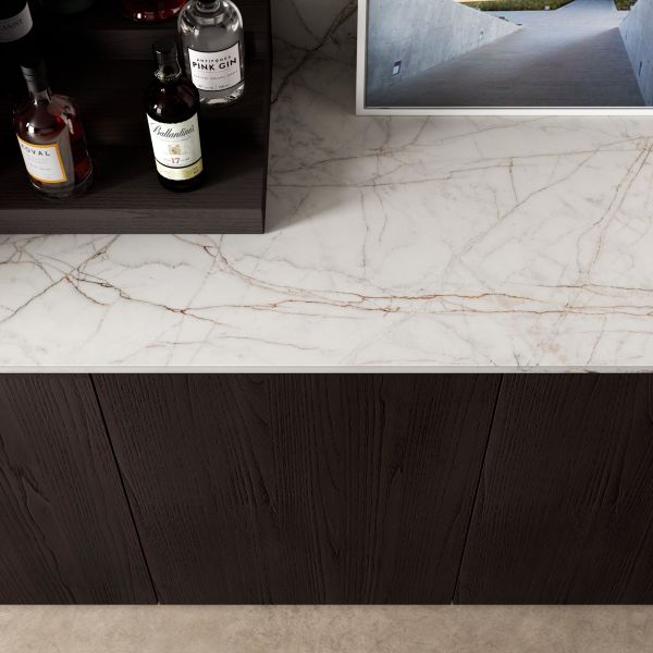 Custom Aluminio Simple Veneer de madera gabinete de la pared cocina moderna 304 de acero inoxidable gabinete de la cocina con isla