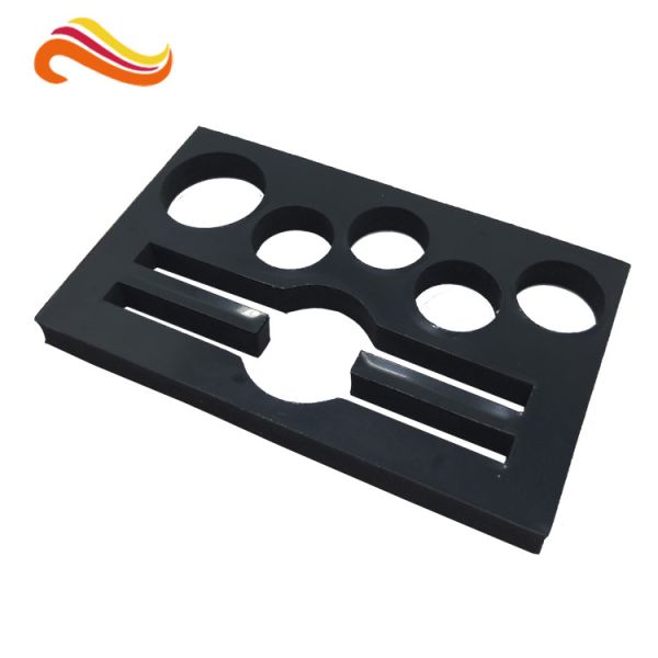 rigid board cosmetic packaging box with mirror , black box with plastic inner logo foil