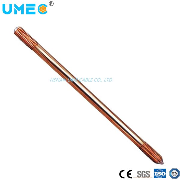 99.9% Electrolytic Copper Molecular Copper Clad Steel Grounding Rod 14.2mm 17.2mm