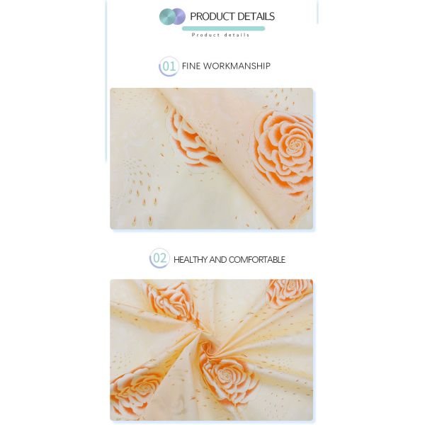 125gsm Mattress Quilting Fabric Fashion Printed Gold Powder Cloth