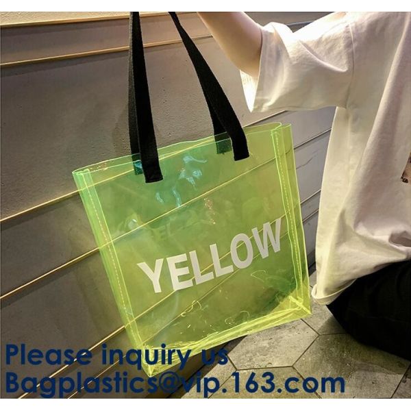 Clear Shopping Bag PVC Handbag Fashion Big Bags Jelly Package Large Transparent Tote Bag Shoulder Bag Leisure Beach Bag